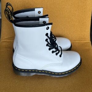 Dr. Martens White Boots with Black Laces